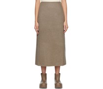 Brown A-Line Maxi Skirt