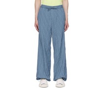 Blue Pleated Trousers