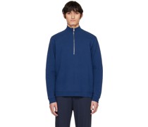 Blue Half-Zip Loopback Sweatshirt