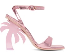 Pink Palm Heeled Sandals
