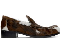 Brown & White Leather Loafers