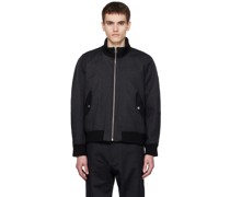 Black Flight Denim Bomber Jacket