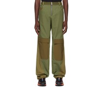 Green Paneled Cargo Pants