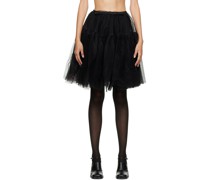 Black Semi-Sheer Midi Skirt