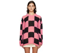 SSENSE Exclusive Pink & Black Chessboard Check Sweater