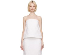 White Embroidered Tank Top