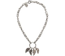 Silver Agoflus Multi Broken Heart Necklace