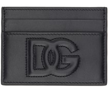 Black Calfskin DG Logo Card Holder