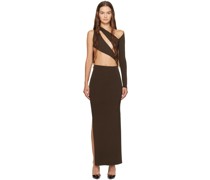 Brown Cutout Maxi Dress