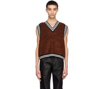 Brown Bouclé Sweater Vest