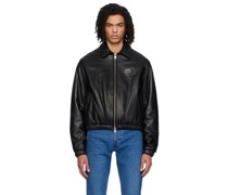 Black Padded Leather Jacket