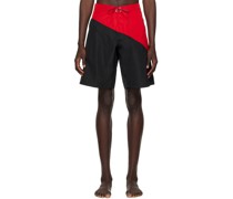 Black & Red Two-Tone Shorts