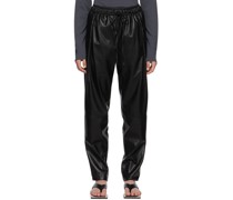 Black Jogger Faux-Leather Pants