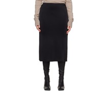 Black Flor Midi Skirt