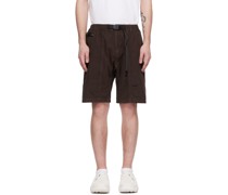 Brown Micro Plaid Shorts
