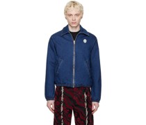 Blue Zip-Up Denim Jacket