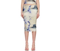 Beige & Purple Verona Midi Skirt