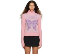 Pink Paneled Turtleneck