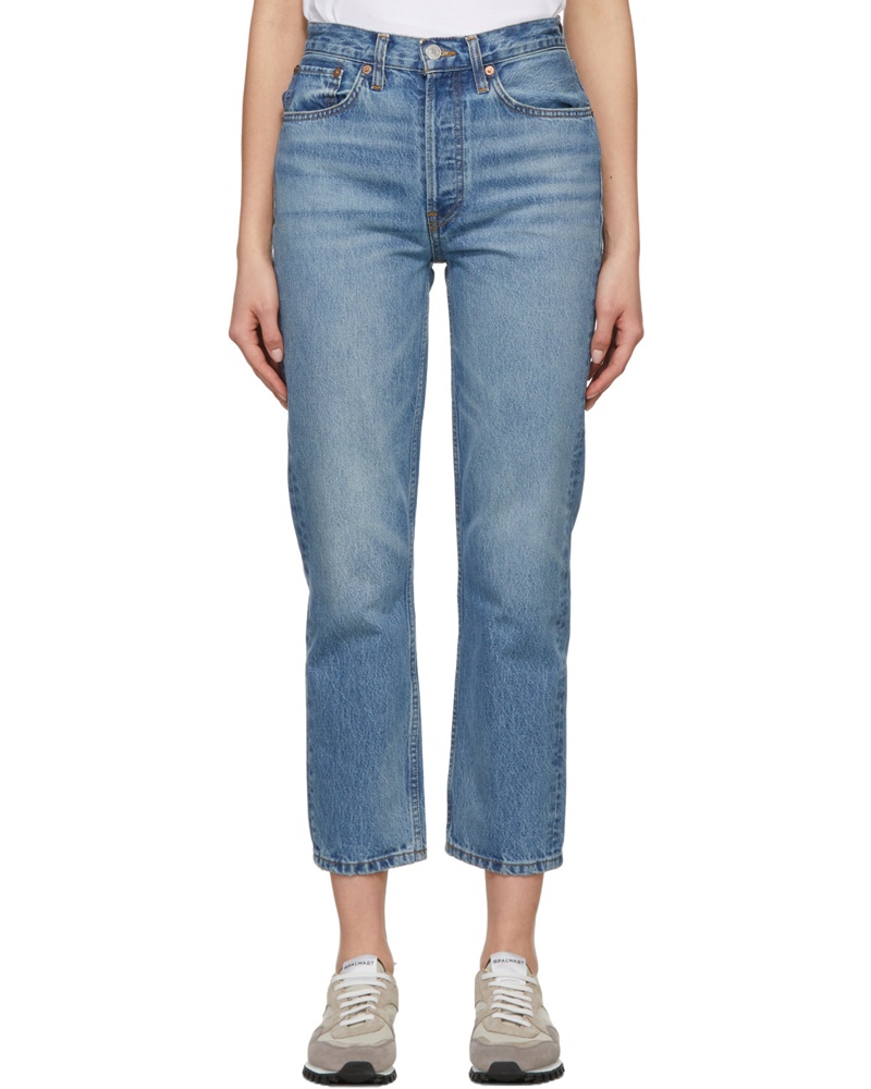 RE/DONE Damen Blue 70's Stove Pipe Jeans