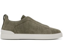 Green Canvas Triple Stitch Sneakers