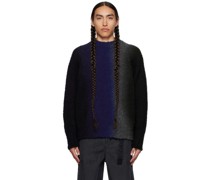 Black & Khaki Tie-Dye Sweater