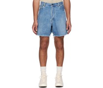 Indigo Crossed Denim Shorts