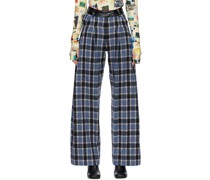 Blue Check Wide Trousers