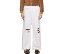 White Destroyed Sweatpants