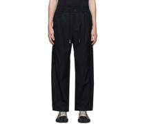 Black Paneled Trousers