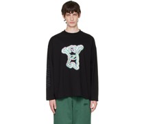 Black Colorful Teddy Long Sleeve T-Shirt