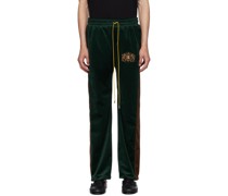 Green Embroidered Sweatpants