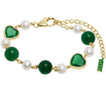 Gold & Green Onyx & Pearl Bracelet