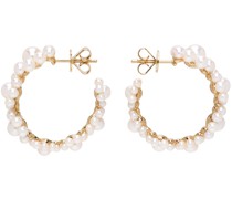 Gold Pearl Jardin Hoop Earrings