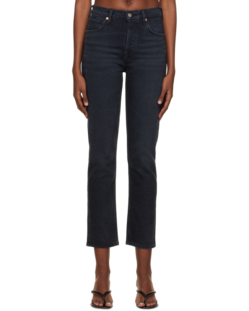 Citizens of humanity Damen Black High-Rise Straight Jeans