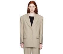 Taupe Peaked Lapel Blazer