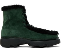 Green Shearling Creeper Boots