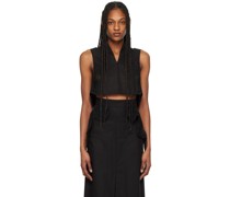 Black Cording Embroidery Tank Top