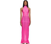 Pink Lasercut Maxi Dress