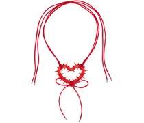 Red Spiky Heart Necklace