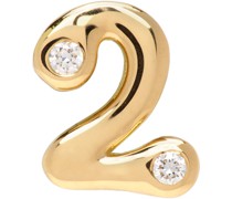 Gold Bubble Number 2 Single Earring