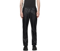 Black Standard Easy Faux-Leather Trousers