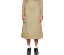 Beige Takibi Chino Maxi Skirt