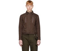 Brown Contrast Stitch Jacket
