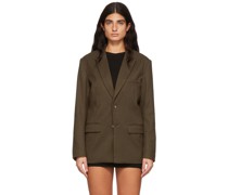 Khaki Polyester Blazer