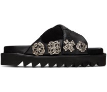 SSENSE Exclusive Black Platform Flat Sandals