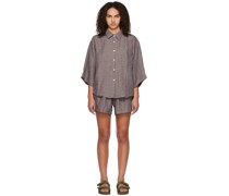 Brown 'The 03 Set' Pyjama Shirt & Pyjama Shorts