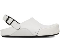 White Fussbett Sabot Sandals