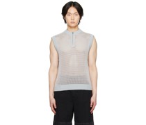 Gray Mock Neck Vest