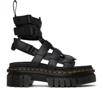 Black Ricki Leather Platform Gladiator Sandals