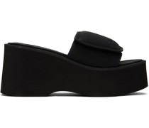 Black Scuba Wave Platform Sandals